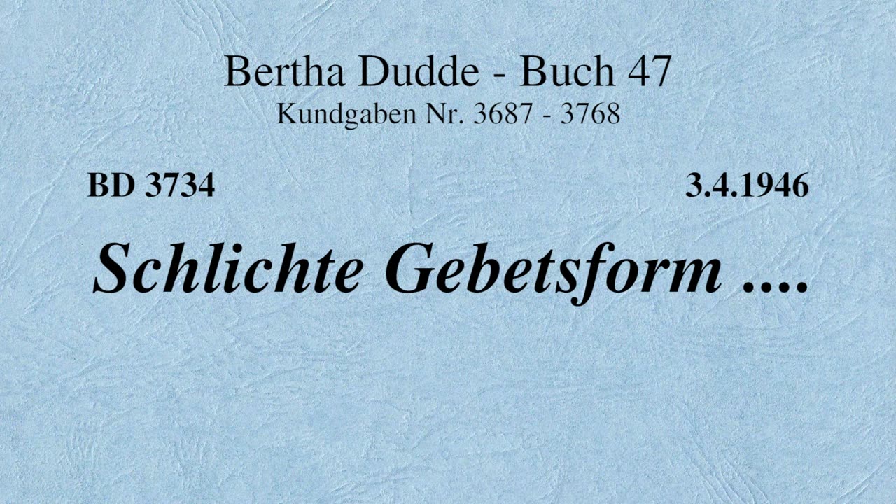 BD 3734 - SCHLICHTE GEBETSFORM ....