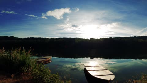 River Lake Water Nature Sunset Sun Clouds Wind