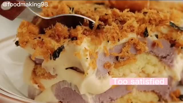 Satisfied taro paste and pork floss tiramisu