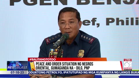 Peace and order situation ng Negros Oriental, gumaganda na —DILG, PNP.