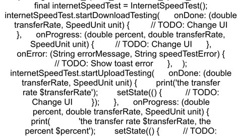 How to get the current internet speed Flutter