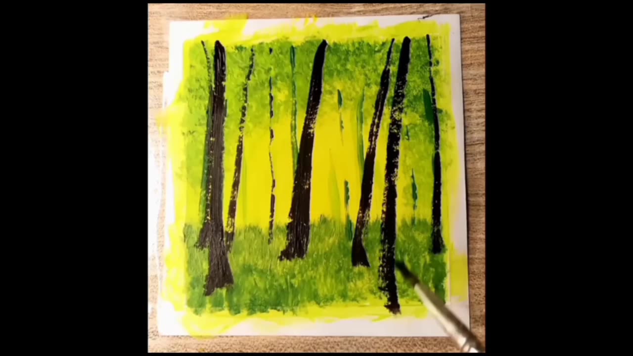 Forest painting with poster colors #postercolors