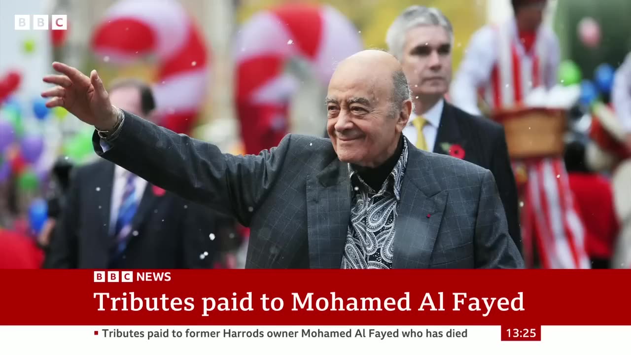 Former Harrods boss Mohamed Al Fayed dies aged 94 - BBC News