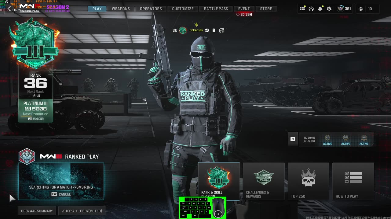 MW3 RANKED PLAY GAMEPLAY NO COMMENTARY RICKKOS3K