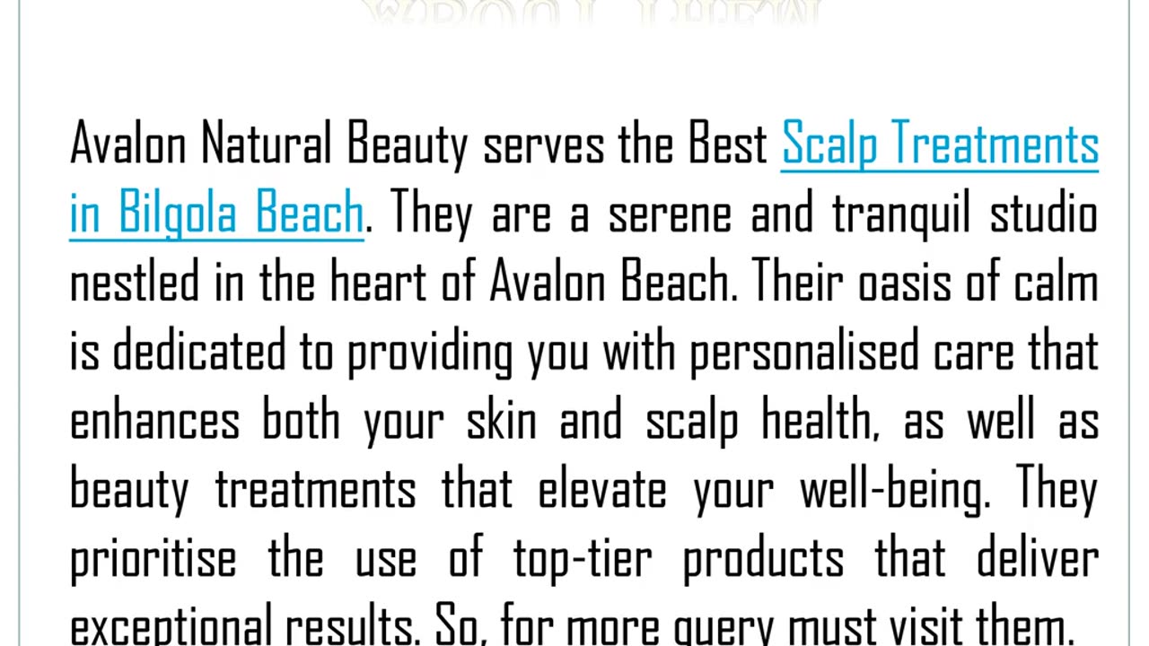 One of the Best Facility of Facials in Bilgola Beach