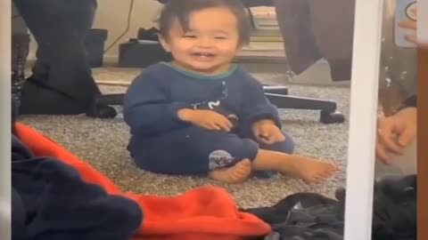 Mirror miracle with cute baby