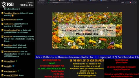 2022-03-03 07:00 EST - Patriots Soapbox AM: with LadyRWB , MykelJaye & DD