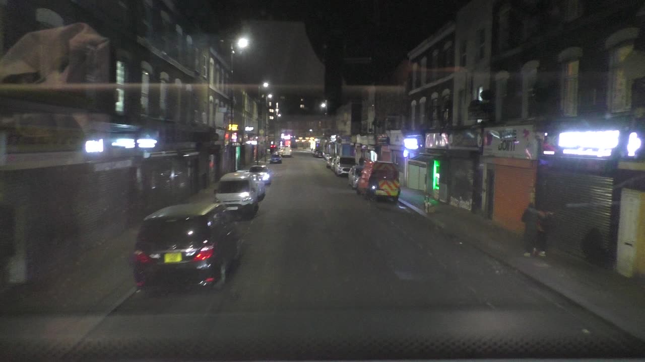 Bus ride # 22 London night Kilburn Camden Tottenham