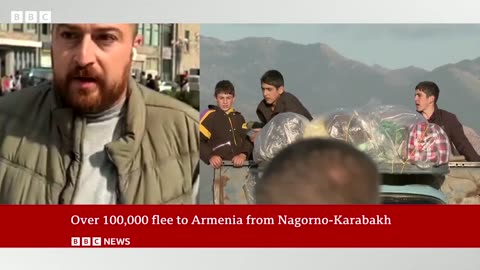 Nagorno-Karabakh: Armenia says 100,000 refugees flee region