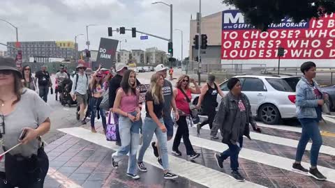 Defeat the Mandates rally march led by firefighters 4/10/22 Los Angeles