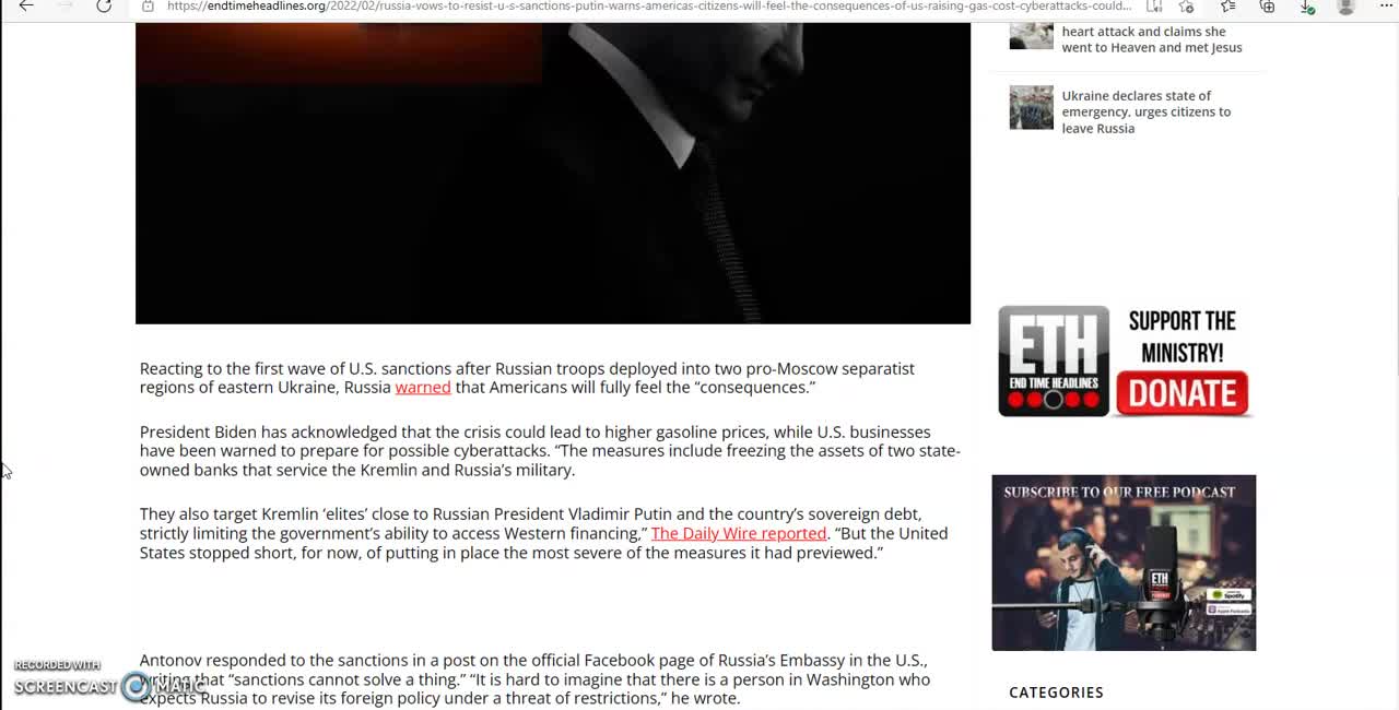 Russia vows to resist U S sanctions, Putin warns “America’s citizens will feel the Consequences