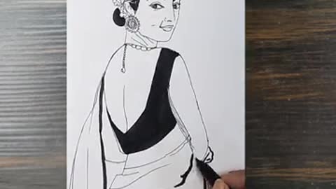 How to draw woman with renold trymax #pendrawing #trimax #Sketchyaarty