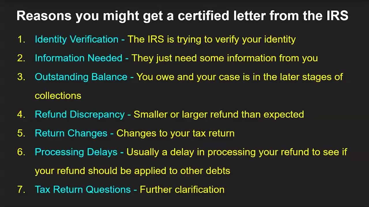 IRS Certified Mail Letters - Common Ones You May Receive`