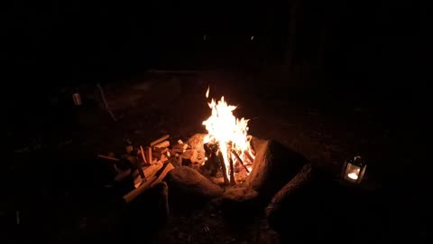 Campfire. Wildcamping
