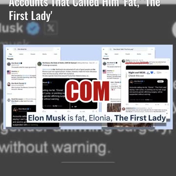 Fact Check: NO Evidence Elon Musk Said He Would Suspend Accounts That Called Him 'Fat,' 'First Lady'