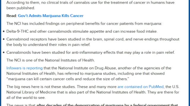 Marijuana Kills Cancer Cells, Admits Cancer Institute