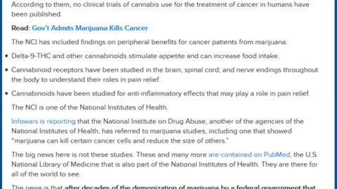 Marijuana Kills Cancer Cells, Admits Cancer Institute