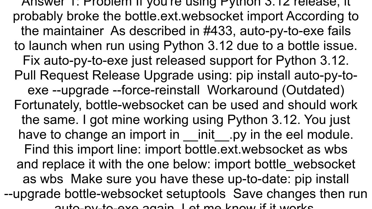 Python EEL module unable to use import bottleextwebsocket as wbs ModuleNotFoundError No module name