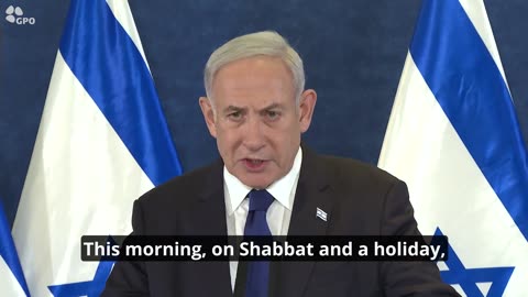 Prime Minister Benjamin Netanyahu delivers speech about Hamas terror attack on Israel