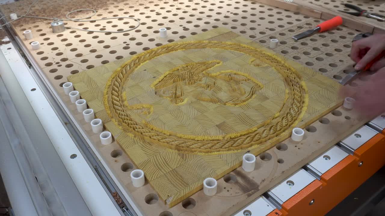 Marine Corps board. CNC wood inlay. BroinwooD.19