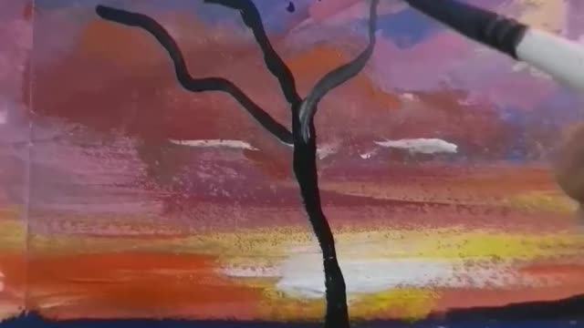 Beautiful landscape painting 😍🖌️💜 #shorts #shortsvideo #ashortaday #trending #art #artist #ytshorts