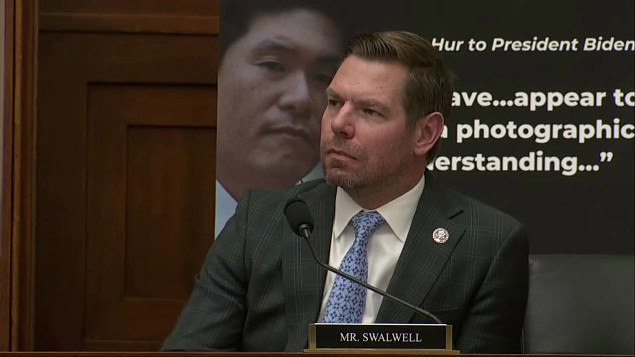 Democrat Eric Swalwell Questions Robert Hur — Attacks Trump at Biden Report Hearing