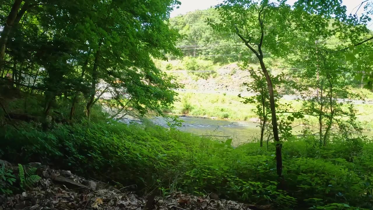 Hiking American Flag On The Mountain