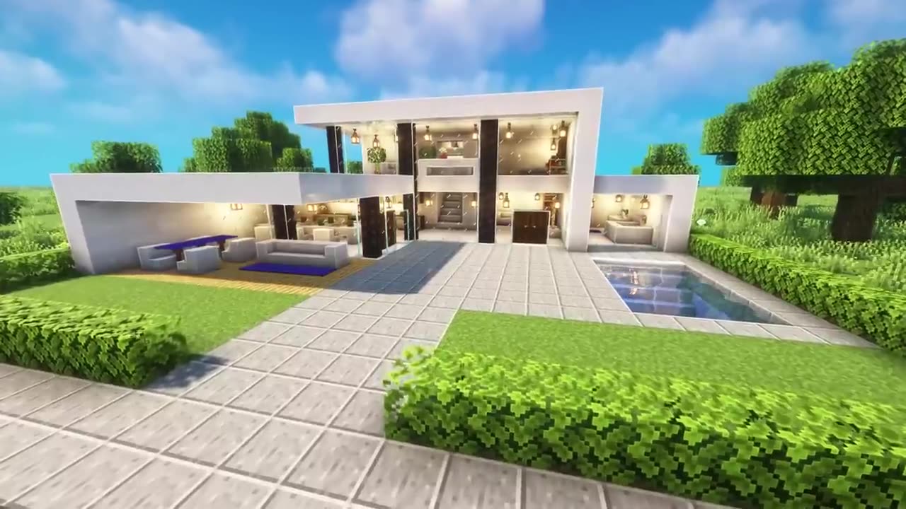 How to build minecraft modern house