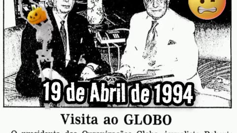 Roberto Marinho e Klaus Schwab em 19 de Abril de 1994. O plano veio de muitos anos.