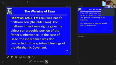 Sunday November 3, 2024 Life of the Messiah 155: the Warning of Esau