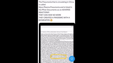 💉 Myco Plasma Pneumonia is from the C-19 jab