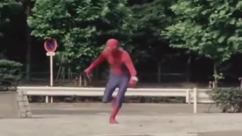 Japanese Spiderman Takes The Stairs