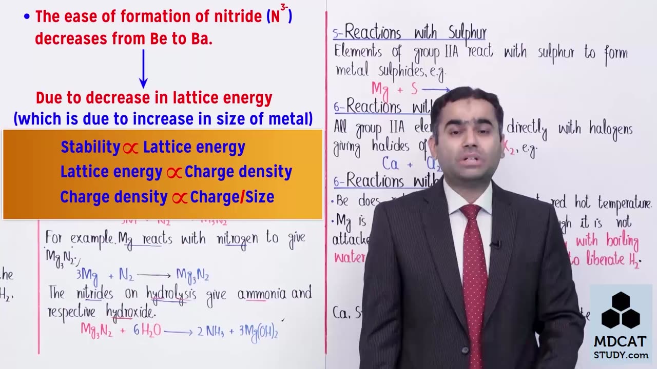 LEC#8 TRENDS IN CHEMICAL PROPERTIES OF ALKALINE EARTH METALS