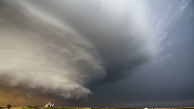 Tornado Producing Supercell Thunderstorm Spinning Loop Video Free To Use (No Copyright)