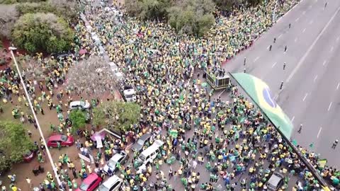 Hundreds of pro-Bolsonaro protesters call for military intervention in Brazil's capital