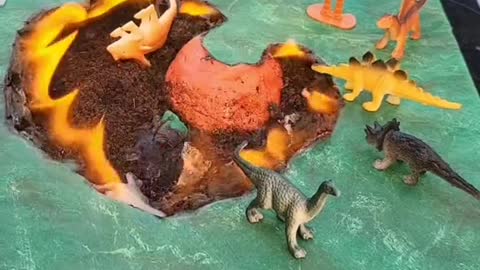 Dinosaur themed birthday cake