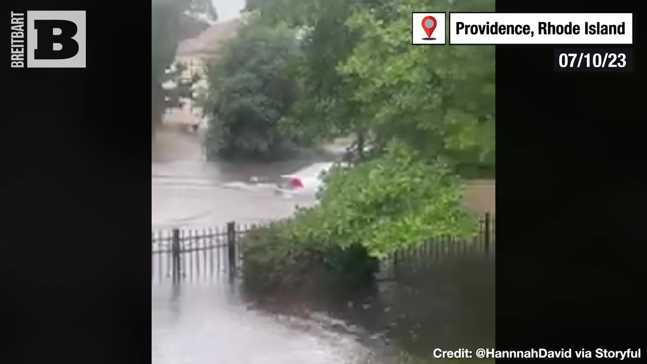 "SHE'S FLOATING AWAY!" Woman Posts Footage of Sedan Drifting Through Floodwaters