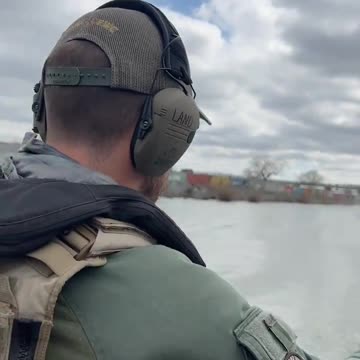 Guarding the US Mexico border at Eagle Pass on the Rio Grande