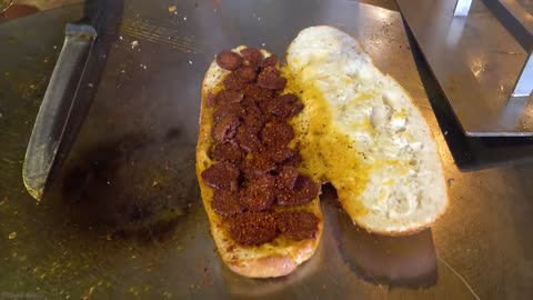 Turkish fast food's most well-known item is a toast sandwich with cheese and an egg.