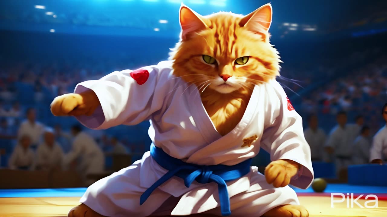 AI Art Animation: Judo Cats