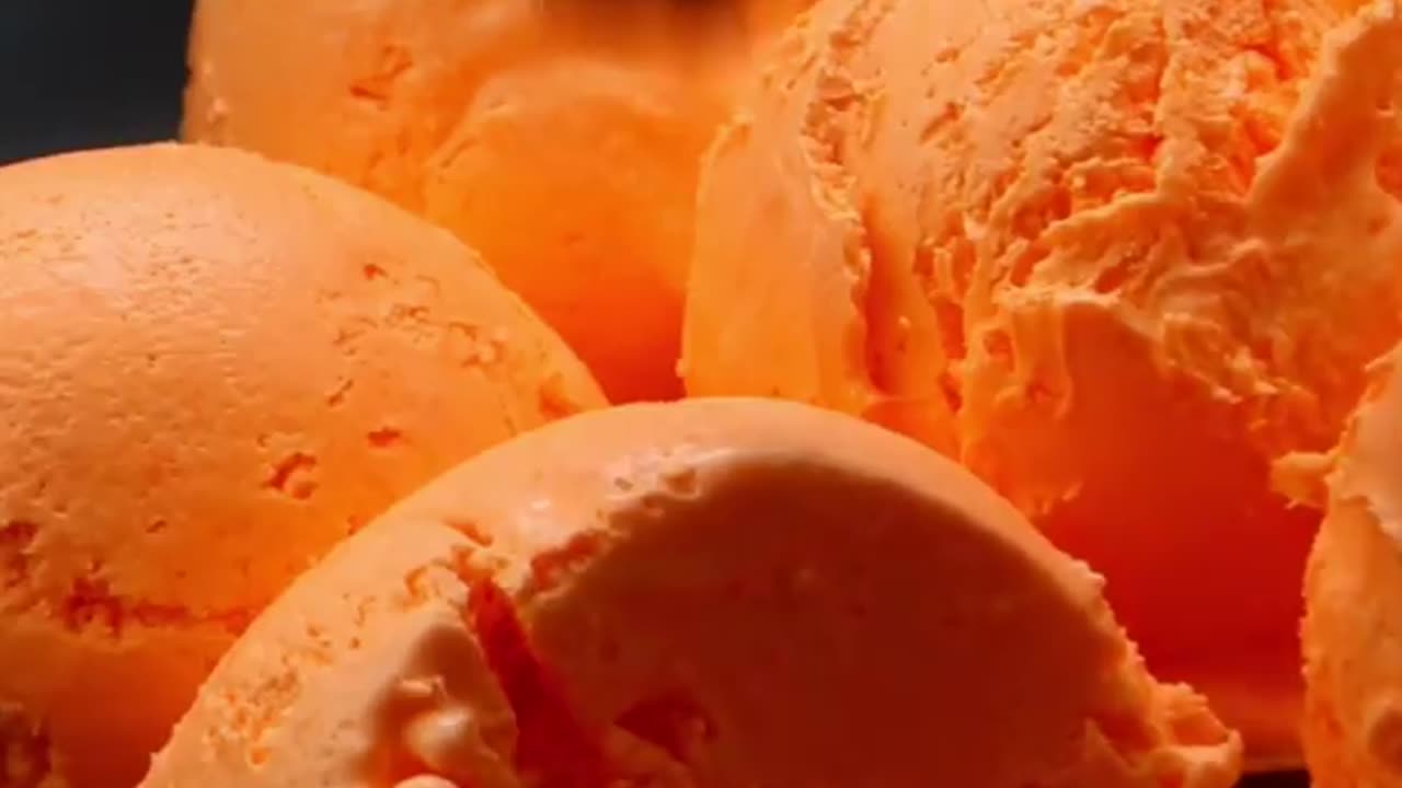 Recipe for homemade orange ice cream prepared without an ice cream maker