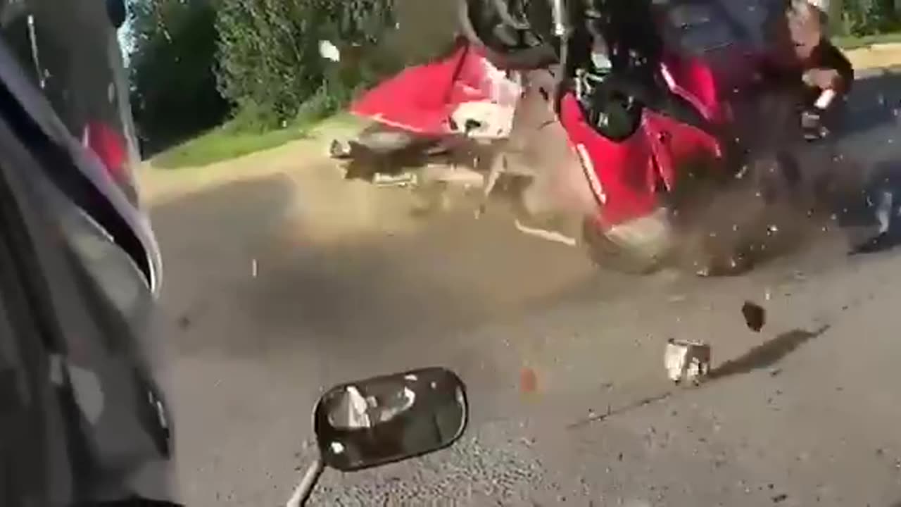 car pulls out in front of motorbike