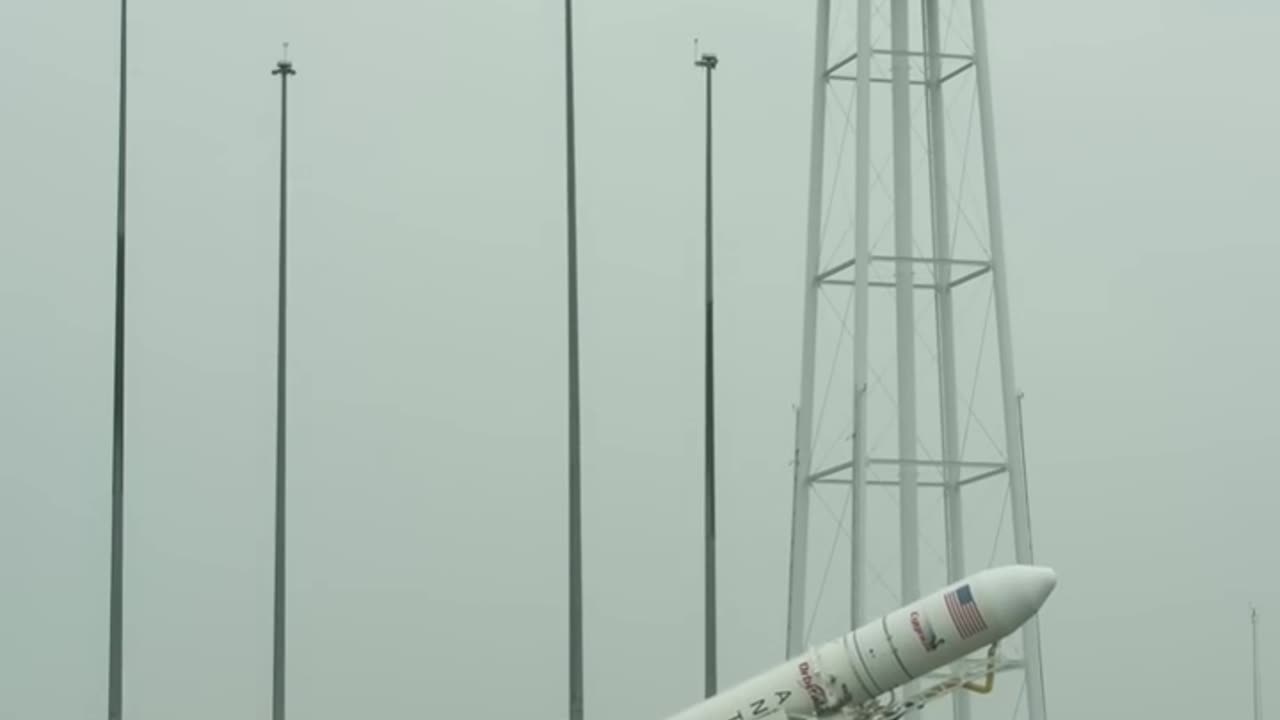 Antares Rocket Raised On Launch Pad