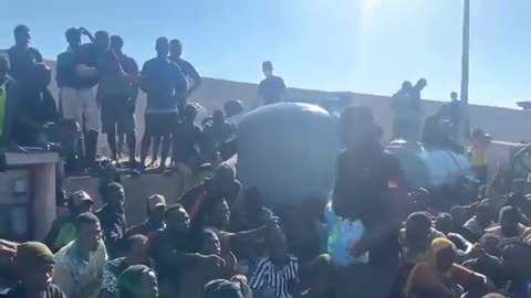 The Italian island of Lampedusa seeing record numbers of invaders.