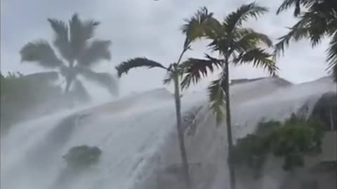 “Historically high" waves have smashed overa two-storey building, and a wedding in Hawaii.