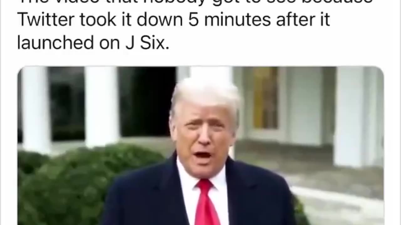 Here's the Video of Trump Calling for Peace on Jan 6 that Twitter Took Down 5 Minutes After He Posted It