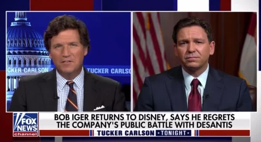 Tucker And DeSantis Discuss Comments From Disney CEO