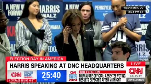 Kamala’s acting like she’s speaking to a voter, but she’s on her camera app.