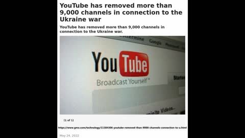 YouTube has removed more than 9,000 channels in connection to the Ukraine war