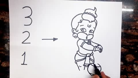 321 turns into Bal hanuman Drawing